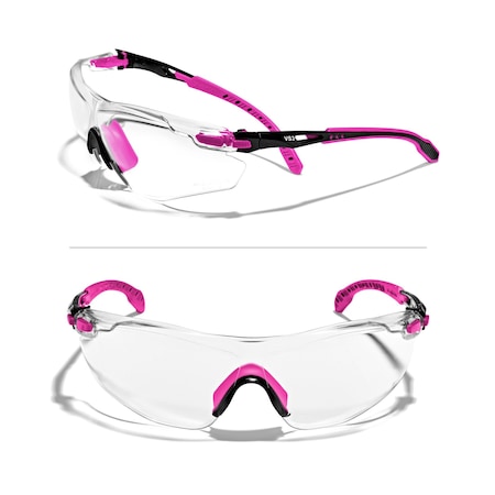 Defender Safety VS3, Safety Glasses, Clear Lens, Pink Frame, 1 PR OF-VS3-09